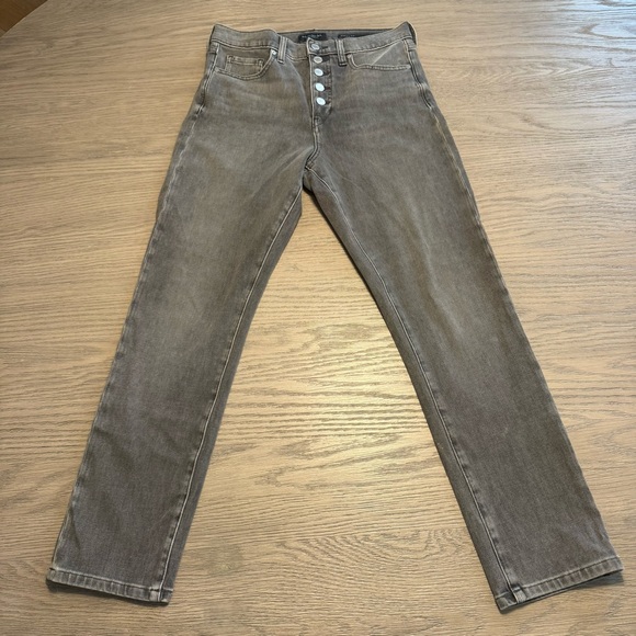 Banana Republic Denim - Banana Republic High-Rise Slim Button Fly Gray Jeans Sz 28 Minimalist Dark Denim
